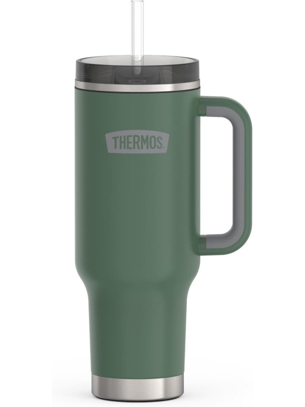 Insulated 40oz Stainless Steel Tumbler Mug with Lid & Straw - Alpine Green